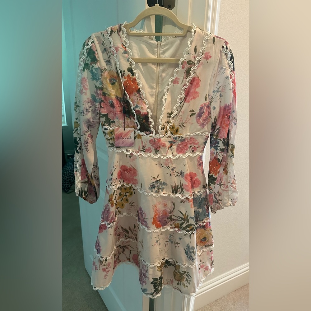 Chicwish ladies floral long sleeved dress